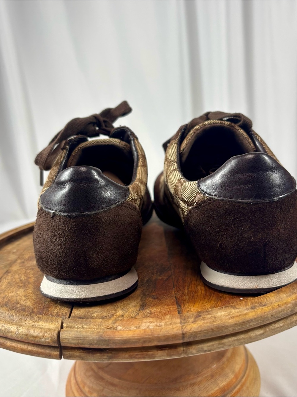Coach Signature and C Brown Jacquard Sneakers Size 6.5 - Picture 3 of 16